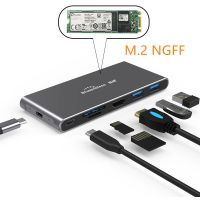 Multi USB HUb HDMI 4K VGA Adapter to Splitter 3 Port USB HUB with SSD Enclosure USB-C Type C for Laptop docking station