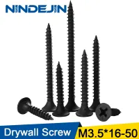 20-50pcs Cross Flat Head Self Tapping Drywall Screw M3.5 Drywall Wood Screws Black Carbon Steel Phillips Screw