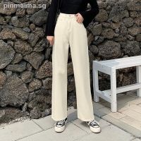 COD DSGERTRYTYIIO ❈▩▪2021 spring beige wide-leg jeans women s loose high waist drape casual straight mopping pants trend