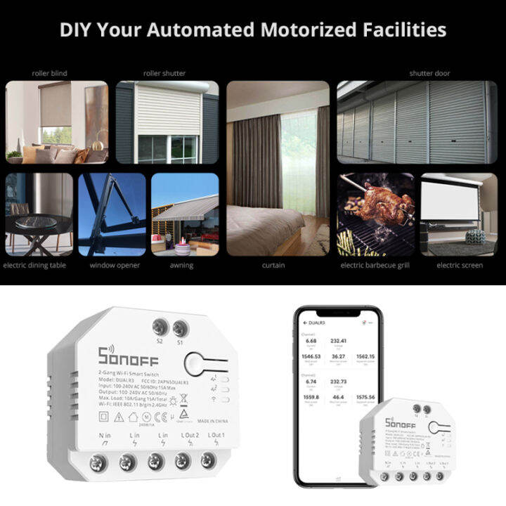 SONOFF DUALR3 Dual Relay Two Way Power Metering Smart Switch Lazada