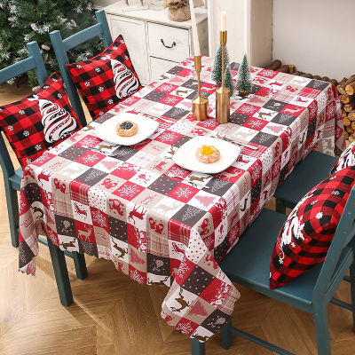 Yurongfx ผ้าปูโต๊ะสี่เหลี่ยมผืนผ้าโต๊ะอาหารเย็นสำหรับตกแต่งงานปาร์ตี้คริสต์มาส