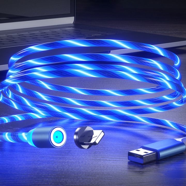 hotest-magnetic-flow-luminous-lighting-charging-mobile-phone-cable-cord-charger-wire-for-samaung-led-micro-usb-type-c-for-iphone