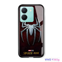 Volans สำหรับ Vivo Y36 Y36 5G Marvl เคสโทรศัพท์สำหรับเด็กผู้ชายเคสลายซูเปอร์ฮีโร่สำหรับผู้ชายสไปเดอร์แมนสไปเดอร์ผู้ชายเคสโลโก้แมงมุมกันกระแทกขอบนิ่มเคสโทรศัพท์หลังกระจกนิรภัย