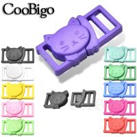 Cat Head Plastic Safety Breakaway Side Release Bracelet Buckle Clips Outdoor Backpack Webbing Paracord Pet Collar Colorful 12pcs