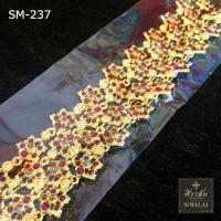 เครื่องประดับชุดไทย สังวาล รุ่น SM-237 ตัวเรือนสีทอง พลอยแดงเลือดนก+พลอยชา