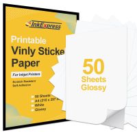 50 Sheets A4 210*297mm Glossy Vinyl Sticker Paper for All Inkjet Printer Strong Adhesive Label Paper Sticky on Laptop Phone Case