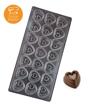TTM POLY PC1700 Heart Shape Chocolate Mold NR.21 / หัวใจบุ๋มกลาง / พิมพ์ช็อกโกแลต