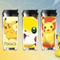 Pokemon Pikachu Straw Cup for Women Men Anime Cosplay 350ml Double Layer Water Cup for Kids Student Pvc Travel Mug Birthday Gift