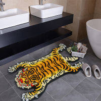 (ร้อน) 60x100ซม. โพลีเอสเตอร์ Plush ทิเบต Tiger handmade พรมเช็ดเท้าพื้นที่ shaggy พรมกันลื่นพรมสัตว์การ์ตูนห้องนั่งเล่นห้องนอน