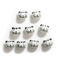 17#5pcs Hand-made Cartoon Cat Ceramic Beads Retro Style Jewelry Animal Pendant Jewelry Part For Necklace #XN121