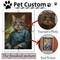 Custom Pet Portrait Picture Pet Custom Canvas Painting Retro Style Animals Creative Posters and Prints Home Wall Art Decoration Wall Décor