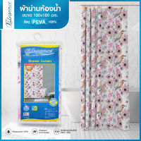 RA ♘ส่งฟรี Elegance ม่านห้องน้ำ ผ้าม่านห้องน้ำ PEVA 180x180 cm. เนื้อเหนียวและยืดหยุ่น แถมห่วงแขวนผ้าม่าน12ชิ้น◈