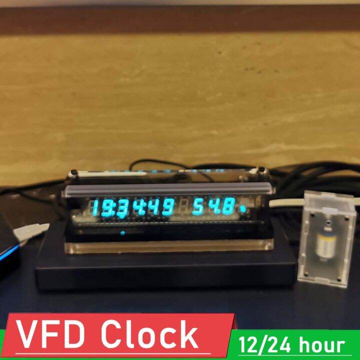 VFD Clock VFD Screen Display Digital LED Clock time Transparent vacuum