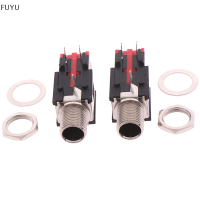 FUYU 2pcs 6.35mm PJ-602B ช่องเสียบหูฟัง3ติดต่อ Right Angle Audio CONNECTOR