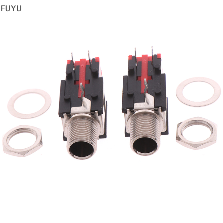fuyu-2pcs-6-35mm-pj-602b-ช่องเสียบหูฟัง3ติดต่อ-right-angle-audio-connector