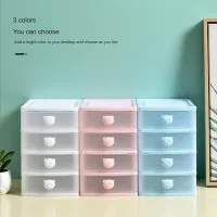 ✆ Transparent small sundries storage box Simple desktop drawer jewelry storage student dormitory cosmetic finishing storage box