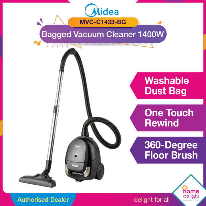 Midea Bagged Vacuum Cleaner 1400W 1.5L [ MVC-C1433 \ MVCC1433 ] | Lazada