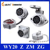 Original Weipu WY20 IP67 Connector Z ZM ZG หญิงซ็อกเก็ต2 3 4 5 6 7 9 12 Pin ZM รอบด้านหลัง ZG 2-Hole สแควร์หน้าแปลนแผง Mount