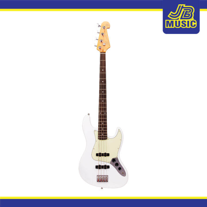 SX SJB62+/OWH Bass Guitar (White) (Musical Instrument)(Electric Bass Guitar)(Bass Guitar)(Guitar