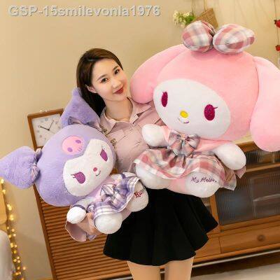 ☌15smilevonla1976 Tamanho Grande Kawaii Sanrio Kuromi Pelúcia Brinquedos Boneca Bonito Dos Desenhos Animados Travesseiro Recheado Para Menina Preses De Versiário Do Amigo