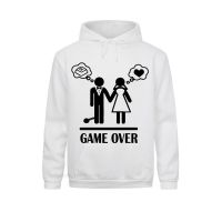 New Game Over Wedding Marriage Novelty Design Hoodie Couples Fashion Casual Summer Long Sleeve Cotton Sweater Hip Hop Tees Size XS-4XL