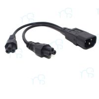 คุณภาพดี  Power Y Type Splitter Adapter Cable Single IEC 320 C14 Male to Dual C5 Female Short Cord for Computer host display 0.3M มีการรัประกันคุณภาพ  ฮาร์ดแวร์คอมพิวเตอร์