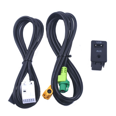 Aux In Switch &amp; USB Wire Cable Adapter สำหรับ BMW 3 5 Series E90 E91 E92 X5 F13 E87 F11 F18 E12 F10 F03