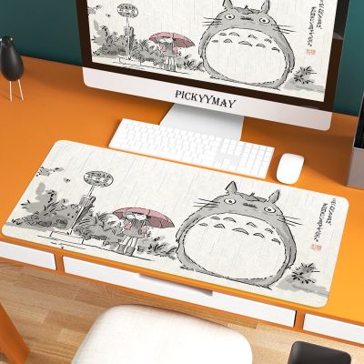 Cute Totoro Table Mat Personalized Fabric Mouse Pad Carpet Desk Pad Mouse Mat Black Big Mousepad Rubber Mat For Computer