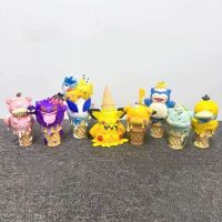 Pokemon Ice Cream Series Anime Toy Pikachu Bulbasaur Psyduck Snorlax Cartoon Action Figures Model Doll Collectible Ornament Gift