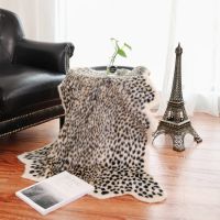 Leopard printed Rug Cow Leopard Tiger Printed Cowhide faux skin leather NonSlip Antiskid Mat 94x100CM Animal print Car for ho