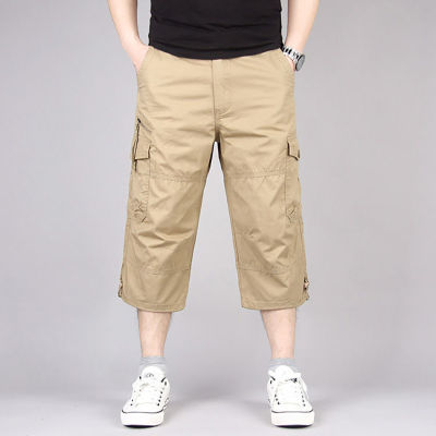 Summer Mens Shorts Man Casual Fashion Oversize Cargo Pants Multi-Pocket Military Cropped Trousers Clothing Homme Cotton short