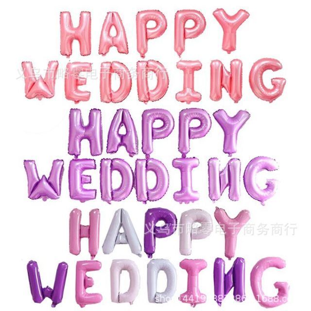 ลูกโป่งฟอยล์-ตัวอักษร-happy-wedding-ขนาด16นิ้ว