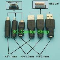 1 PCS Micro USB / USB 2.0 Male to DC 3.5x1.35 / 4.0x1.7 / 5.5x2.1 mm Female Plug Jack Converter Laptop Adapter Connector