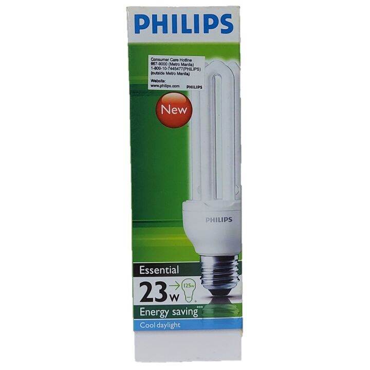 Philips Essential Compact Fluorescent Light Bulb 23W/18W/14W/11W/8W Cool Daylight/Warm White