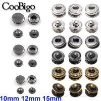 100set Pack Metal Press Studs Sewing Button Snap Fasteners Leather Craft Clothes Bags Garment 10mm 12mm 15mm Haberdashery