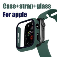 สายนาฬิกา เคส ฟิล์ม ( Strap + Case / Screen Protector ) for i-Watch 8 7 6 5 4 321 for applewatches 44 45 42 41 40 38 mm, สายนาฬิกากีฬาซิลิโคนสายนาฬิกาและหน้าจอ เคส ฝาครอบกันชน