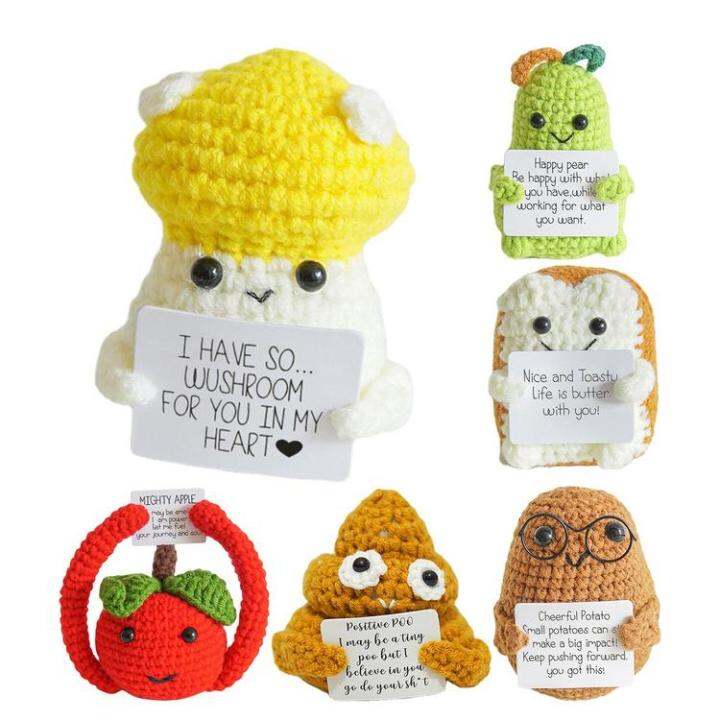 Crochet Stuffed Animal Handmade Emotion Potato Dolls Toy Cheer up Gifts Positive Poo Crochet