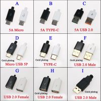 ChengHaoRan 1pcs 5A USB Connector Type A Type c Male USB 5 Pin Plug Socket Connector Micro USB Connector Male female Plug