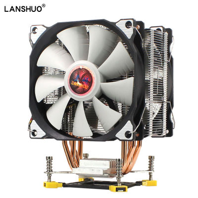 LANSHUO Cooler Cpu In LGA1155 RGB 120mm 4 Heat Cpu Fan Radiator Cooling For LGA 775 1151 1156 1356