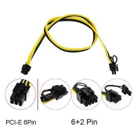 8 Pcs 6 Pin PCI-E to 8 Pin(6+2) PCI-E (Male to Male) GPU Power Cable 50cm for Image Cards Mining Server Breakout Board