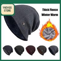 YNDVQO STORE Unisex ของแข็ง Gorros Skullies หมวกบีนนี่ลำลอง หมวกถักผู้ชาย หมวกขนแกะหนา หมวกอุ่นฤดูหนาว