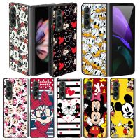 Mickey Mouse Case for Samsung Z Fold3 Fold4 5G Phone Cover for Galaxy ZFold 3 Fold 4 Black Hard Fundas 6.7 Inches