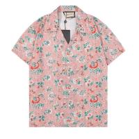 High-quality shirt New style fashionable full print small floral casual short-sleeved lapel shirt