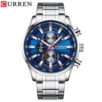 ⌚นาฬิกาควอตซ์สำหรับบุรุษแบบใหม่ CURREN นาฬิกาธุรกิจกันน้ำผู้ชายนาฬิกาข้อมือนาฬิกาแบรนด์ชั้นนำหรูหราโครโนกราฟชาย Reloj Hombre