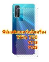 VIVO Y20 / Y20s Y12A / Y12Sฟิล์มหลังเครื่อง 3D ลายเคฟล่า กันน้ำกันเหงื่อ กันรอยขีดข่วน กันรอยเคสกัด