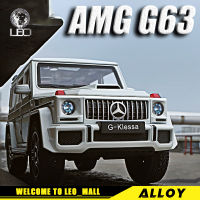 LEO รถของเล่นโมเดลอัลลอยสำหรับเด็ก1:24 Benz G63,รถของเล่นสำหรับเด็กผู้ชายรถบรรทุกขนาดเล็กของเล่นเสียงและแสง