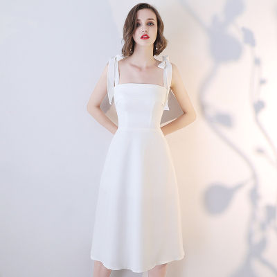 Banquet Evening Dress Dress Womens 2022 New White Short Sexy Slim Sling Student Party Dress