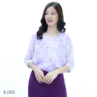 MIKIKO Blouse MI-B2302 ชิฟฟอนปริ้นท์ แขนยาว IGPU22-8