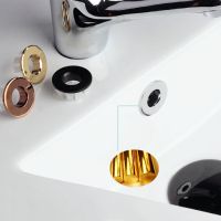 Bathroom Basin Faucet Overflow Cover Brass Sink Six Foot Round Ring Golden Hole Cover Cap Insert Replacement Restroom Accessorie