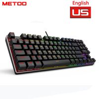 METOO 89key Gaming Mechanical Keyboard With number keys Mix Backlit USB Wired blue red Brown switch For Game Laptop